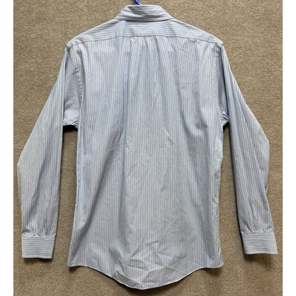 Brooks Brothers Men's 15-33 Shirt Long Sleeve Blue Black Strips Preppy Casual - Picture 7 of 16